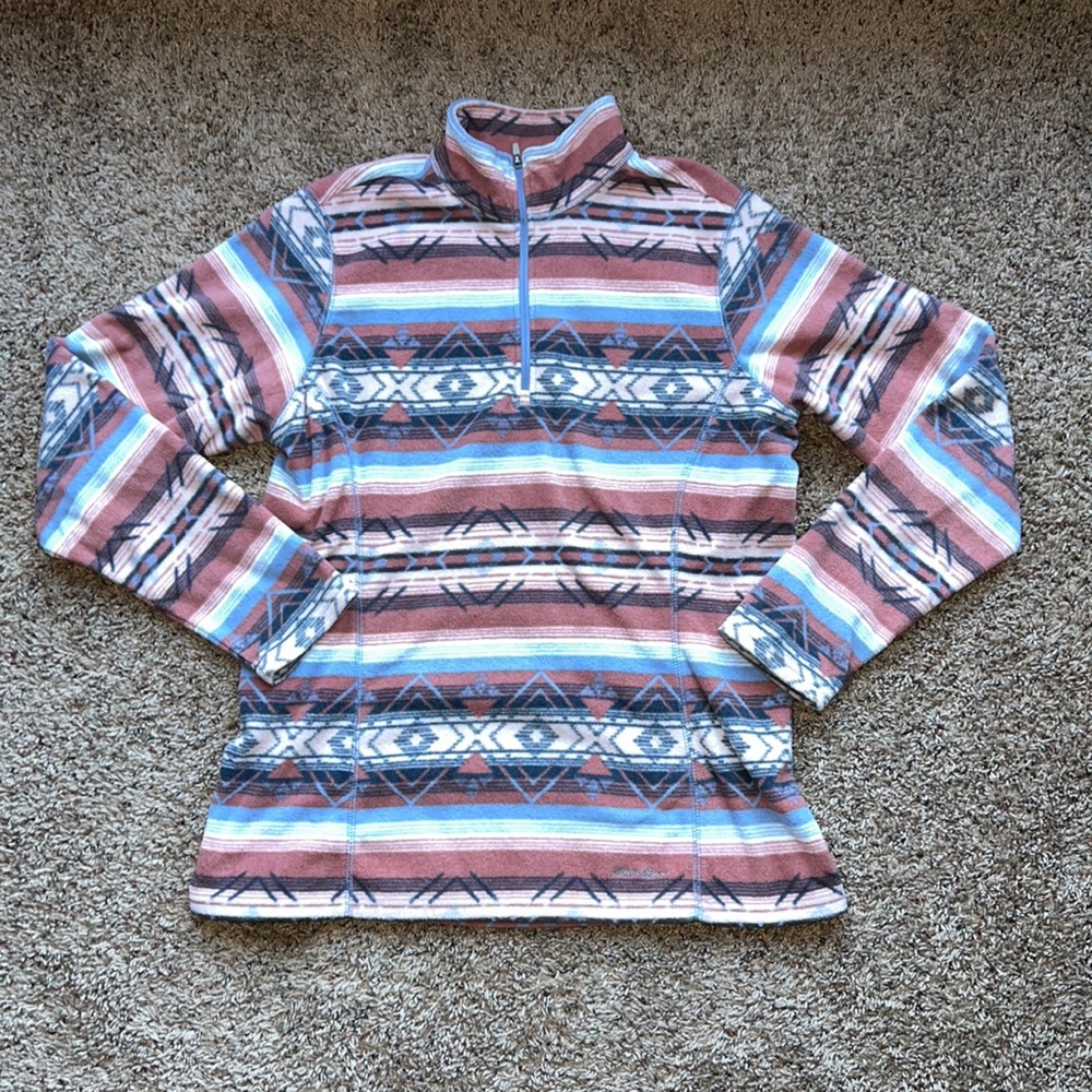 💚 🔥HOST PICK🔥 ☝🏽 Eddie Bauer tribal printer Quarter Zip pullover